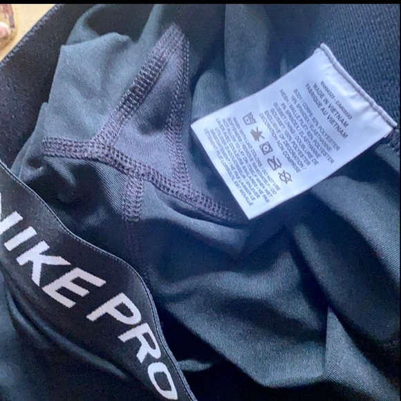 NIKE PRO STRETCH BLACK CROP LEGGINGS WORKOUT GYM S - Picture 7 of 10